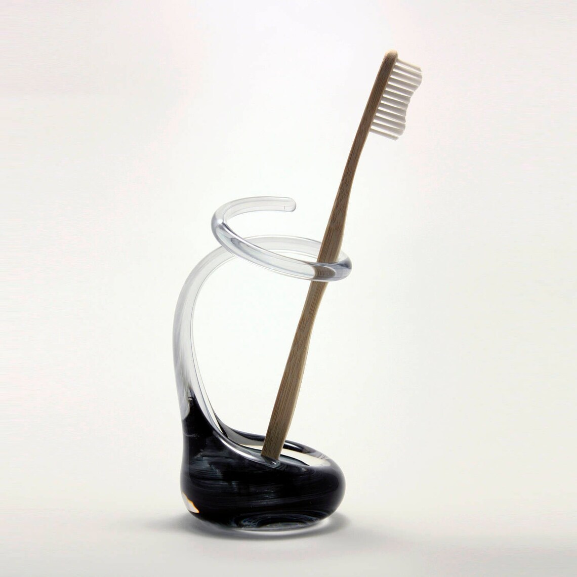 Smoky Grey Glass Toothbrush Holder Made on Request Etsy