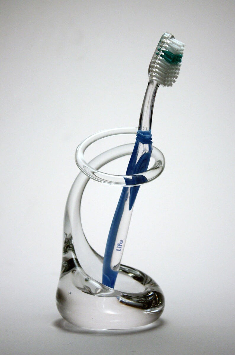 Unique Clear Glass Toothbrush Holder Handmade on Request Etsy