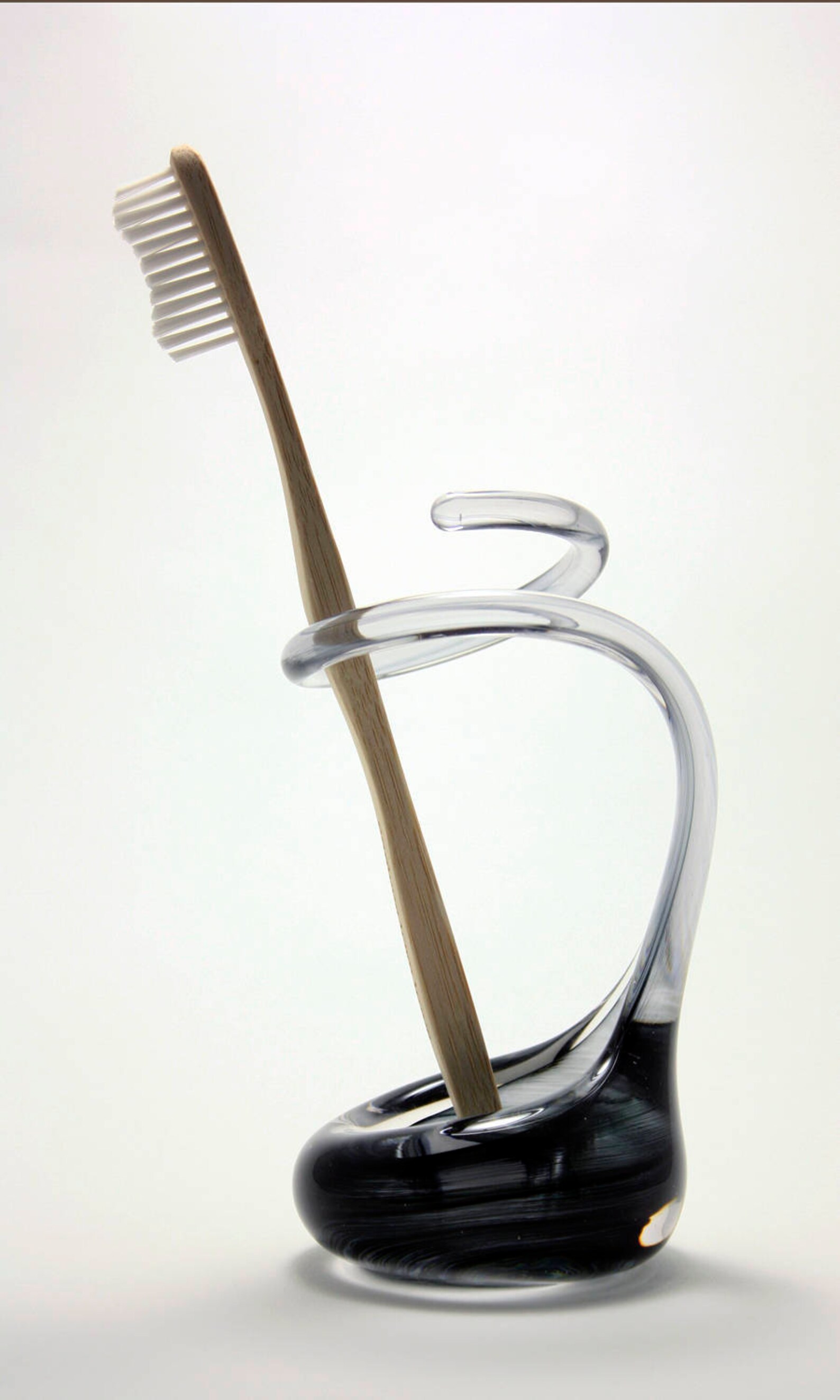 Smoky Grey Glass Toothbrush Holder Made on Request Etsy