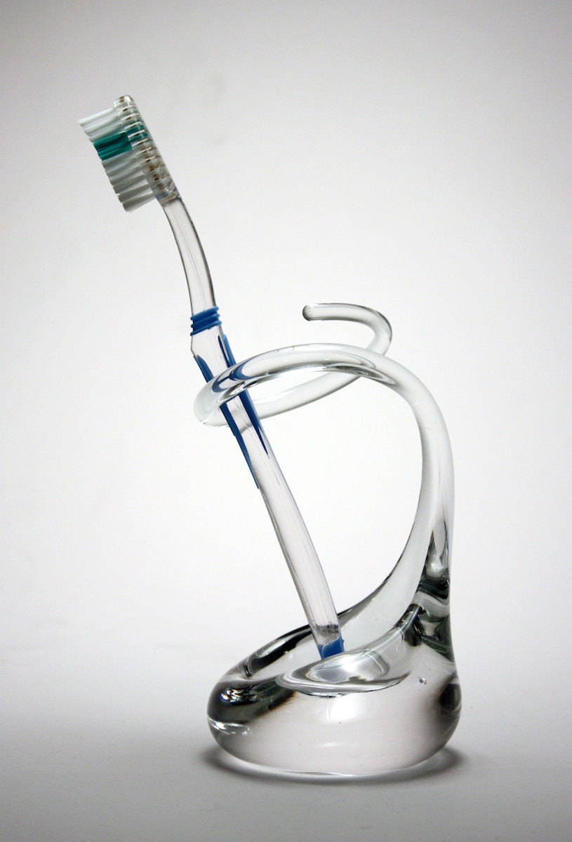 Unique Clear Glass Toothbrush Holder Handmade on Request Etsy