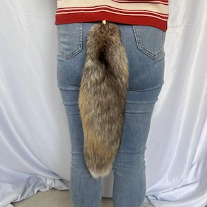 17&quot; Natural Costume Fox Tails Gray Halloween Cosplay Fox Tails Cosplay Tails Decorative Tails Bag Charms with Keychains Gifts Fox Tails