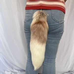 16" natuurlijke vossenstaarten natuurlijke kleur vossenstaarten cosplay vossenstaarten cosplay staarten decoratieve staarten met sleutelhanger