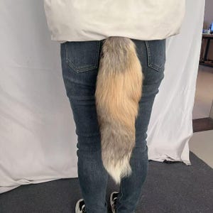 16" Tails Cosplay Tails Fox Tails Natural Color Fox Tails Cosplay Tails Decorative Tails with Key Chains
