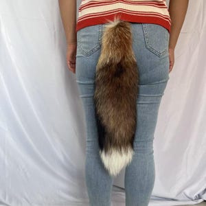 18&quot; Natural Brown Cosplay Fox Tail: Keychain Bag Charms,  Decorative Tail