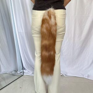 26" Fox Tails, Ethical Taxidermy Therian Tail cosplay: Gold, Clip On, Keychain, Real Tails