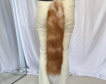 26" Fox Tails, Ethical Taxidermy Therian Tail cosplay: Gold, Clip On, Keychain, Real Tails