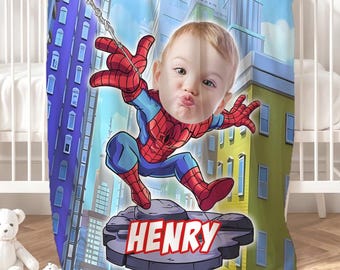 Personalized Disney Spidey and His Amazing Friends Blanket, Custom Photo & Name Spiderman Spidey Birthday Boy Fleece Blanket, Birthday Girl