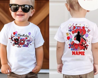 Two-sided Disney Spidey and His Amazing Friends Birthday Shirt, Spiderman Spidey Birthday Boy, Birthday Girl, Spidey Family Birthday Party
