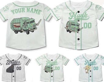 Personalized Trash Truck Baseball Jersey, Hank Trash Truck Birthday Boy, Birthday Girl Jersey, Trash Truck Family Birthday Party Matching