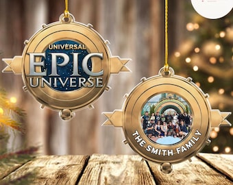Personalized Epic Universe Ornaments, Universal Epic Universe Christmas Ornament, Epic Family Christmas Tree Decor, Custom Photo Epic Trip