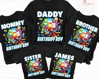 Personalized Disney Iron Man and His Awesome Friends Family Birthday Shirt, Superhero Iron Man Birthday Boy Party, Ironheart Birthday Girl