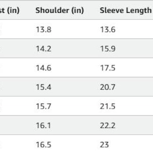 Puede incluir: Un gr&aacute;fico que muestra las tallas de ropa para ni&ntilde;os en pulgadas, con medidas para el pecho, el hombro, la longitud de la manga y la longitud. Las tallas van de 2T a 14Y.