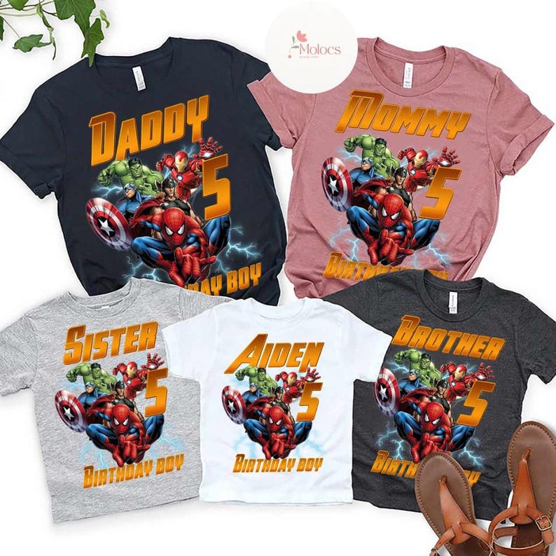 Personalized Disney Marvel Avengers Birthday Shirt, Spiderman Iron Man ...