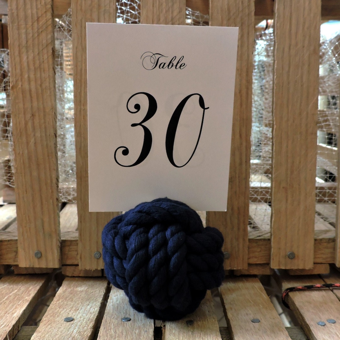 Navy Blue Nautical Wedding Rope Knots 10 Table Number Holders for Your ...
