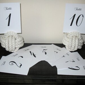 Navy Blue Nautical Wedding Rope Knots 10 Table Number Holders for your Seaside Wedding Navy Rope image 4