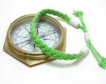 Braided Cotton Sailor Anklet Bright Green