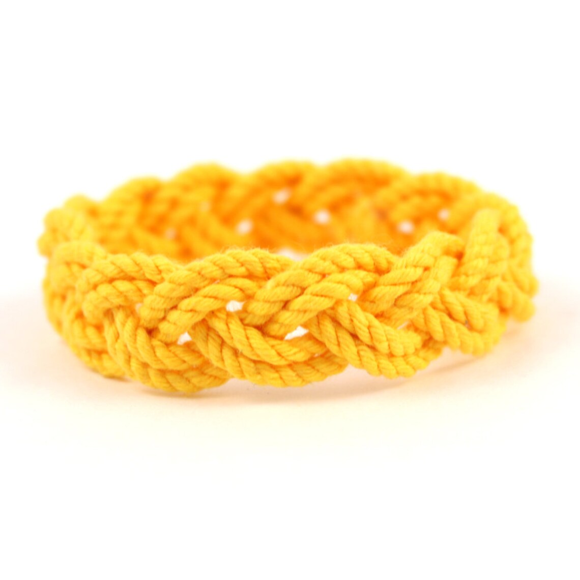 Sailor Knot Bracelet Woven Narrow With Yellow Cotton Etsy