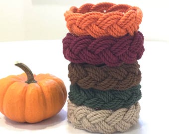 Fall Colors Sailor Knot Rope  Bracelets - 5 Autumn Colors - Shrink To Fit