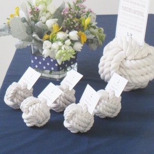Nautical Wedding Mini Monkey Fist Rope Table Number of Place Card Holder Pack of 10