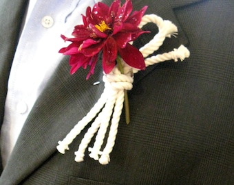 Nautical Overhand Knot Rope Corsage Lapel Knot