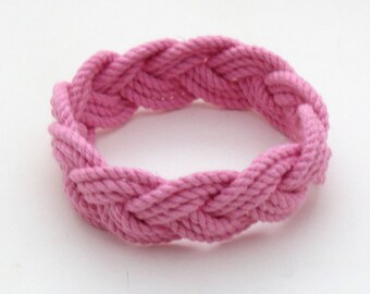 Sailor Knot Bracelet Woven from Pink Cotton