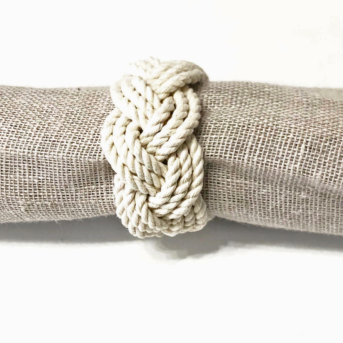 Nautical Knot Napkin Rings Natural White Pack of 4 Etsy
