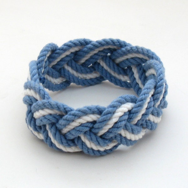 Rope Bracelet in Blue and White Cotton Sailor Weave