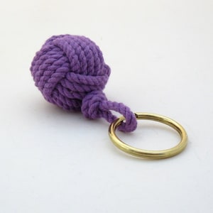 Nautical Keychain Monkey Fist Purple Cotton Modern Style