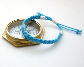 Summer Anklet Woven Turquoise Cotton Sailor Anklet