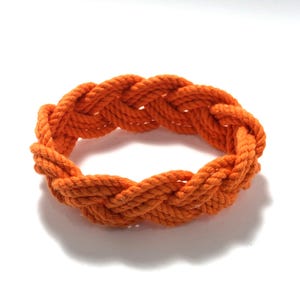 Rope Bracelet Orange Cotton Sailor Weave