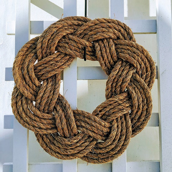 Sailor Knot Rustic Manila Rope Wreath -  UK