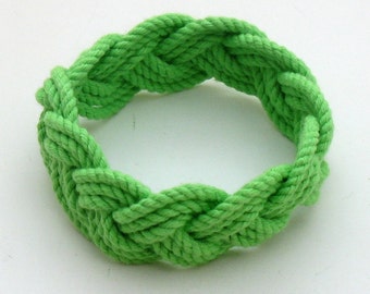 Rope Bracelet woven from Lime Green Cotton