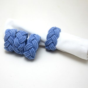 Woven Napkin Rings Nautical Blue Pack of 4