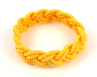 Sailor Knot Bracelet Woven Narrow with Yellow Cotton