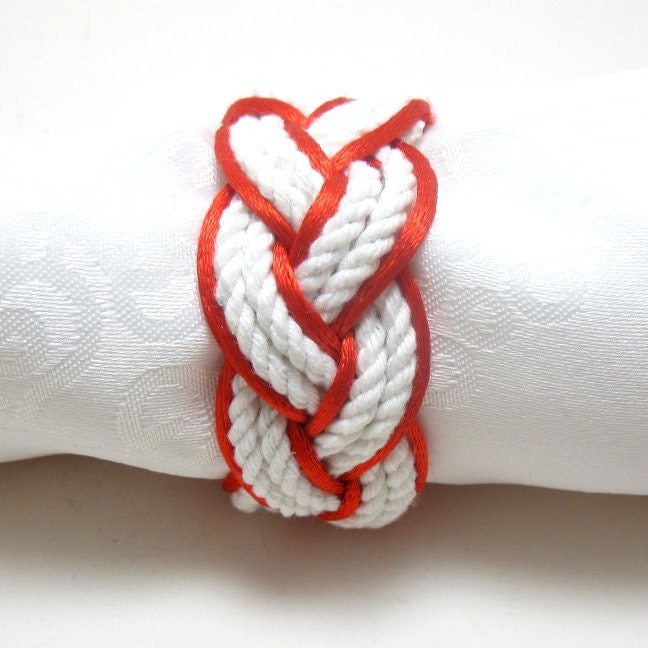 Set of Two Sailor Knot Bracelets White Rope Bracelet in Your Choice of  Sizes 