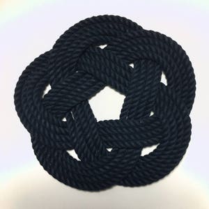 Nautical Trivet Woven Turks Head Hotplate Navy Blue Cotton Hotplate