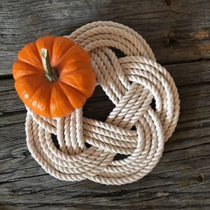 Nautical Trivet Woven Turks Head Hotplate Natural Cotton