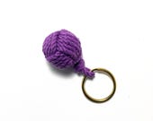 Nautical Keychain Monkey Fist Purple Cotton Modern Style