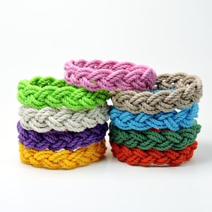Narrow Nantucket Style Rope Bracelet 9 Tropical  Colors