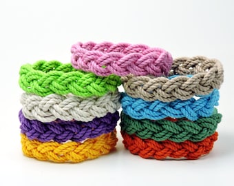 Narrow Nantucket Style Rope Bracelet 9 Tropical  Colors