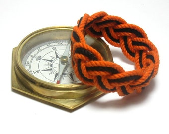 Rope Bracelet in Halloween Colors Cotton Sailor Bracelet Orange and Black