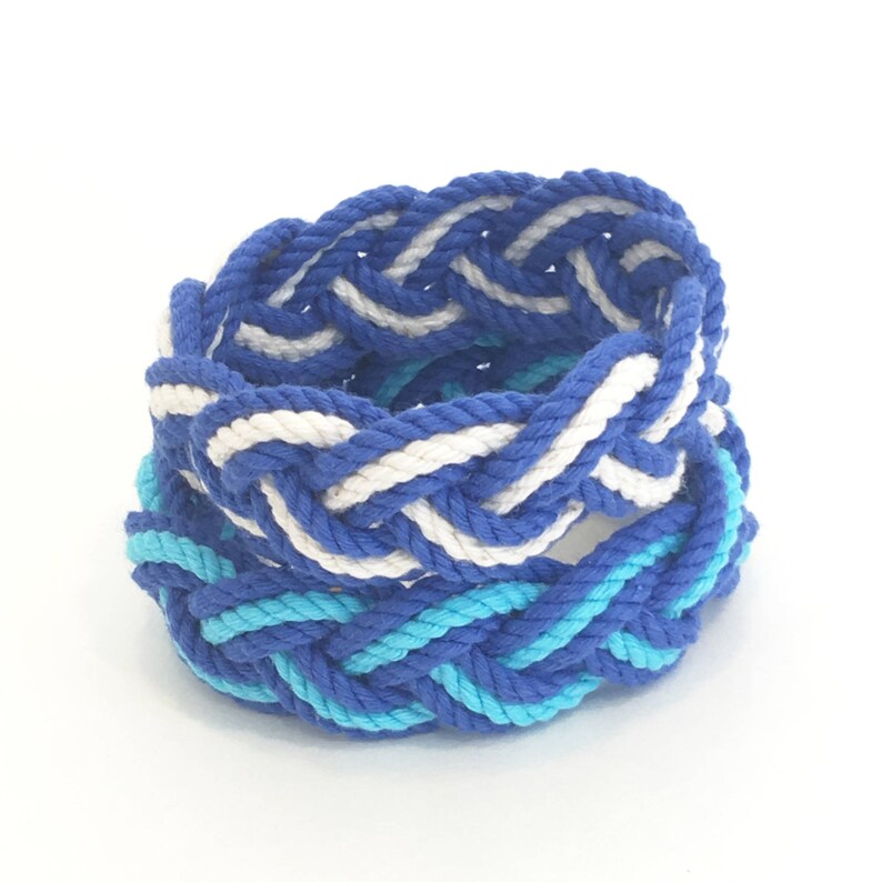 Summer Blues Sailor Knot Striped Bracelets image 2