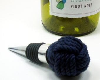 Nautical Monkey Fist Knot Bottle Stopper Navy Stopper for Wine Bottle