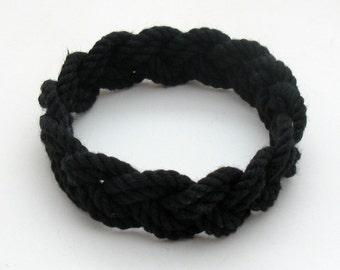 Sailor Knot Bracelet woven from Black Narrow