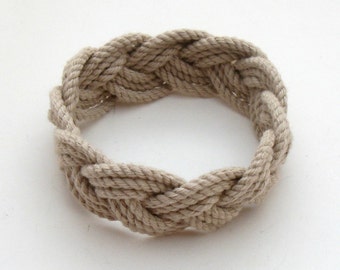 Sailor Bracelet in Tan Woven Cotton