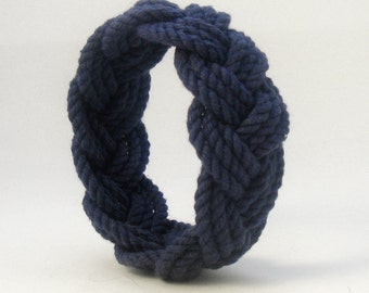 Rope Bracelet in Navy Blue Cotton Weave