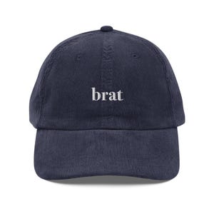 Brat Corduroy Embroidered Corduroy, brat Hat, trendy camp hat, funny hats, brat summer, brat girl summer, embroidered hat girl summer