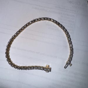 natural diamond tennis bracelet 10k yellow gold 4ct+ of Si2 G diamonds