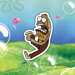MY LEG SpongeBob Character Meme | Glossy Finish | Hand-Drawn | Water-Resistant | Laptop, Water Bottle, and Journal Sticker