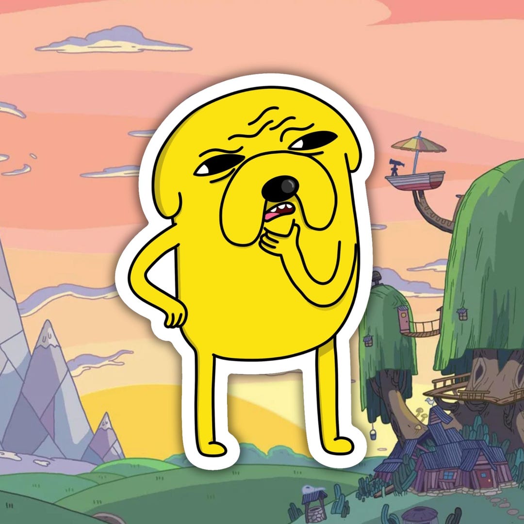 Jake the Dog Adventure Time Meme Sticker | Glossy Finish | Hand-drawn ...